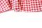 Red picnic checkered cloth border isolated.