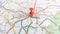 A red pin stuck in Angouleme on a map of France