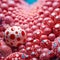 Red and pink close up micro balls digital art