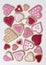 Red and pink heart cookies