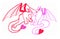 Red and Pink Heart Dragons, Valentine\'s Day