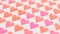 Red and pink hearts in a repeating pattern on white background. Digital render