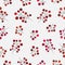 Red, pink, orange, maroon rowan on light gray background. Seamless seasonal pattern.