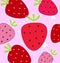 Red and pink strawberry background