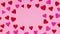 Red and pink valentine hearts move and leave empty space for text. Stop motion