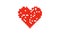 Red Pixel Art Heart in Retro Style Animation 4K on White Background. Like Social Media Icon Concept Motion Graphics.