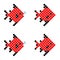 Red Pixel Fish, Geometric Fish