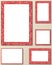 Red pixel mosaic page border template set