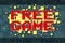 Red pixel retro free game button for video games