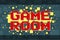 Red pixel retro game room button for video games