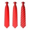 Red plain and striped ties