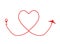 Red plane and track as heart symbol, Valentine Day greeting card
