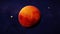 The red planet Mars with it moons Phobos and Deimos, part of the solar system 3d space illustration, elements of this image are