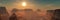 Red planet, panoramic landscape of Mars