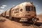 Red Planet Rail. Train ride along Martian equator. Generative AI