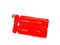 Red plastic ampoules of animal veterinary medicine