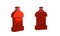 Red Plastic bottle for laundry detergent, bleach, dishwashing liquid or another cleaning agent icon isolated on