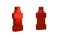 Red Plastic bottle for laundry detergent, bleach, dishwashing liquid or another cleaning agent icon isolated on