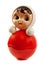 Red plastic doll insulated