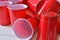 Red Plastic Drinking Cups