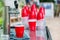 Red Plastic Drinking Cups. Plastic red solo drinking cups for beer pong or drinking game.