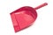 Red plastic dustpan scoop for cleaning isolated on white