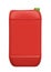 Red plastic gallon, jerry can isolated