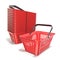 Red plastic shopping baskets 3D