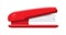 Red plastic stapler. Device for fastening sheets.