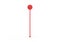 Red plastic stick stirrer isolated on white background, 3d illustration