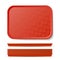 Red Plastic Tray Salver Vector. Classic Rectangular Red Plastic Tray, Plate With Handles. Top View. Restaurant, Fast