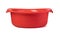 red plastic wash bowl