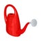 Red plastic watering can with spray nozzle