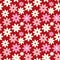 Red Playful stylized creative vibrant quirky Retro floral pattern in 60s in bright pink and red juicy colors