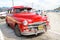 Red Plym Outh oldtimer car, Havana, Cuba