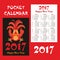 Red pocket calendar