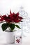 Red Poinsettia White Snowflake Tree