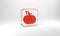 Red Poison apple icon isolated on grey background. Poisoned witch apple. Glass square button. 3d illustration 3D render