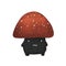 Red poison mushroom character watercolor illustration for decoration on Fantasy Autumn forest