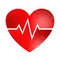 Red Poligonal Heart Symbol Set Isolated White Background