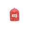 Red polka dot ceramic sugar bowl with cover in flat cartoon style