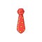 Red polka dot neck tie icon, cartoon style