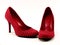 Red polkadot high heels #1