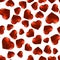 Red Polygonal Heart Random Seamless Pattern