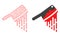 Red Polygonal Network Mesh Blood Butchery Knife and Flat Icon