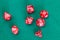 Red polyhedral dices for Dungeons and Dragons