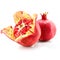Red pomegranate fruit healthy food isolated