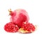 Red pomegranate fruit healthy food isolated