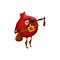 Red pomegranate pirate with eye patch emoticon