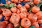 Red pomegranates for sale at street market